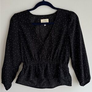 McGuire Polka Dot Peplum Top